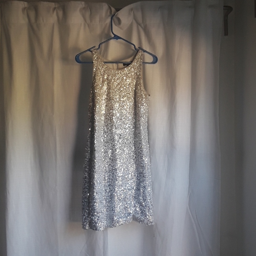 Sequined sleeveless shift dress